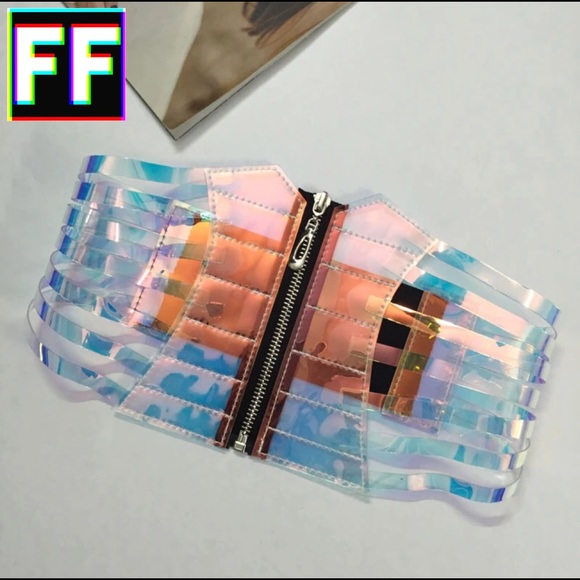 Holographic Strappy Corset Belt - Picture 6 of 8